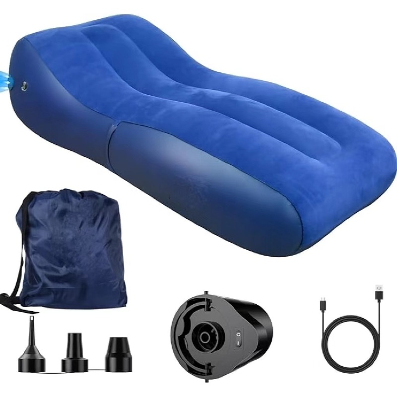 Outdoor Furniture Lounge Chair - Taşınabilir Otomatik Şişme S Şeklinde Floklu