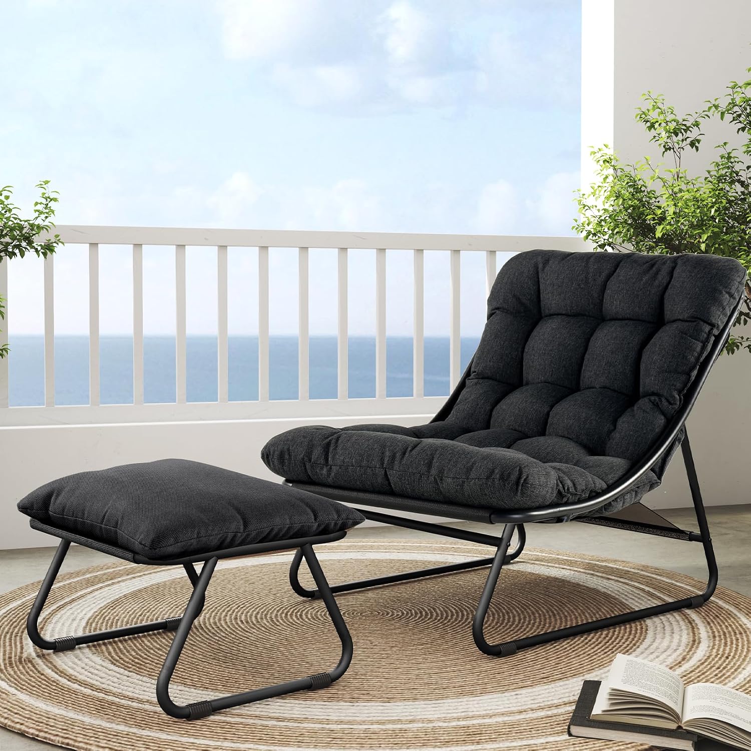 Outdoor Furniture Lounge Chair - Ayak Dayama Yerli ve Minderli Dış