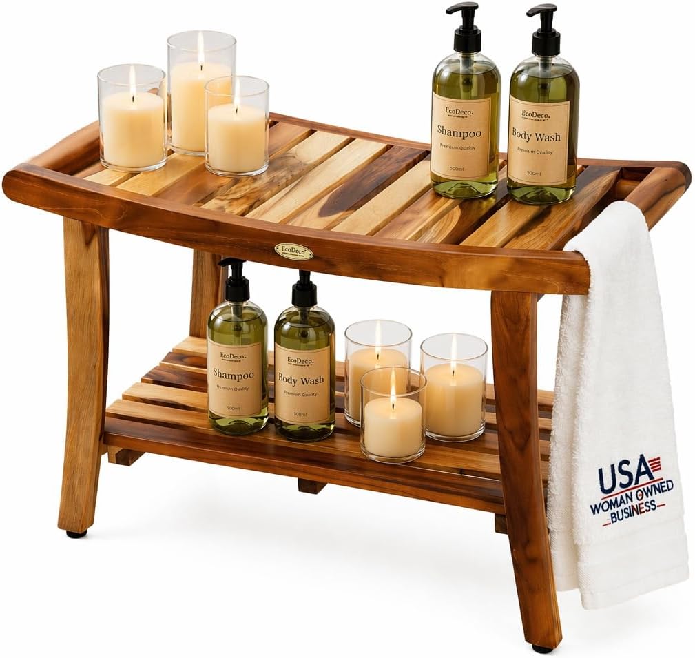 Outdoor Furniture Bench - Tik ağacı duş bankı, spa banyosu
