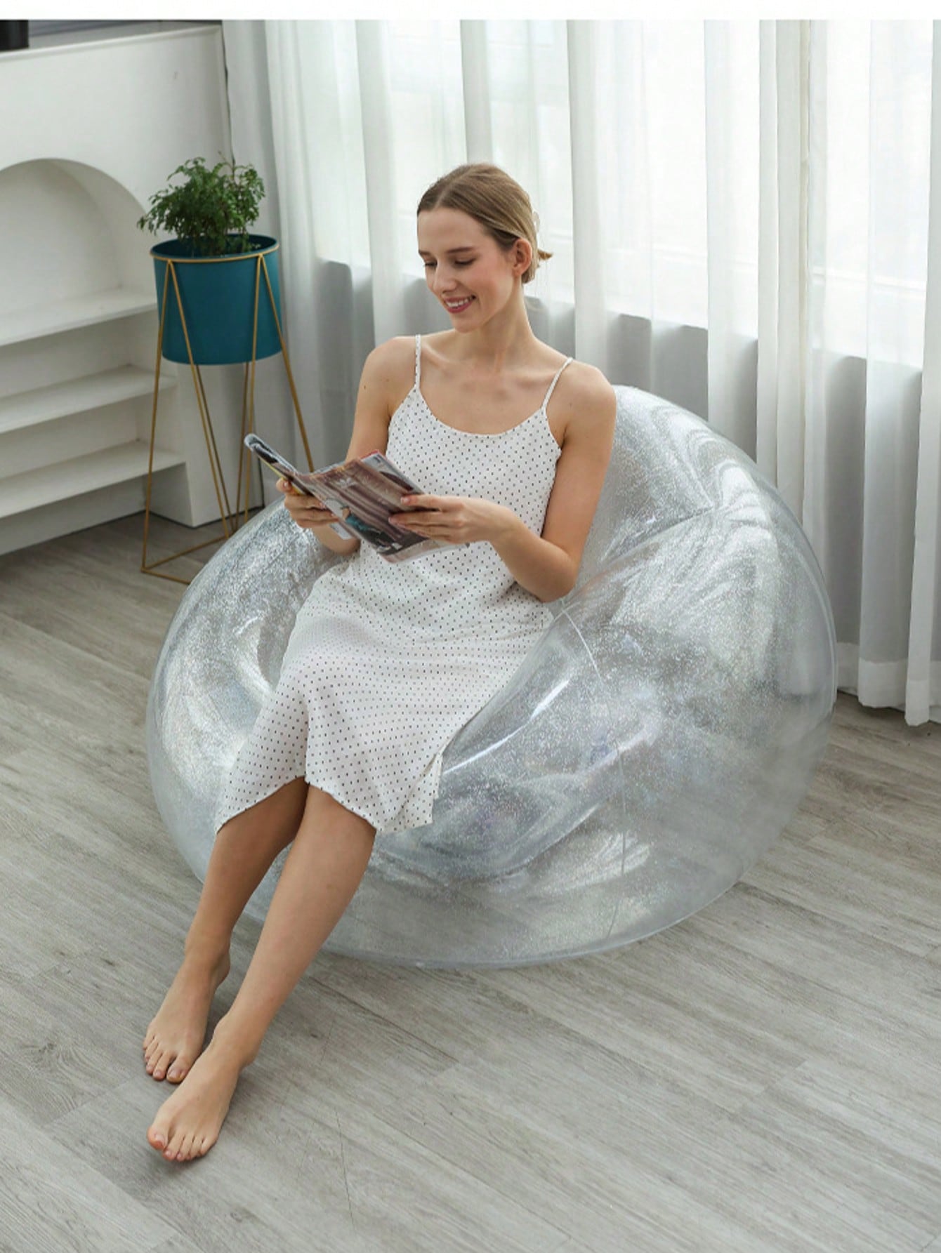 Outdoor Furniture Lounge Chair - 1 adet PVC Şişme Şezlong, İç