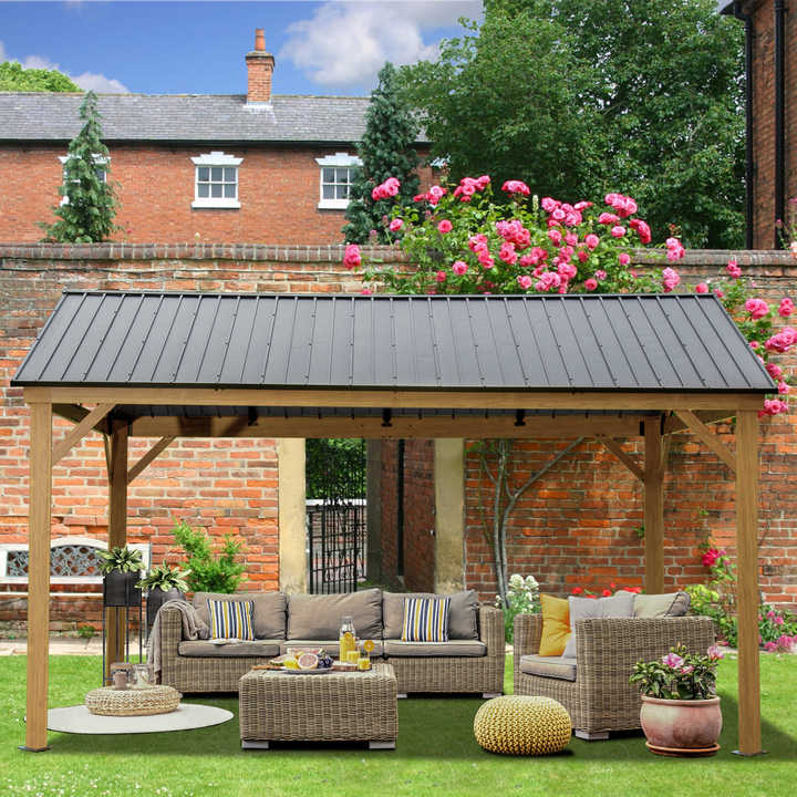 Outdoor Furniture Gazebo - ！@Dış Mekan Alüminyum Çerçeveli Kamelya Galvanizli