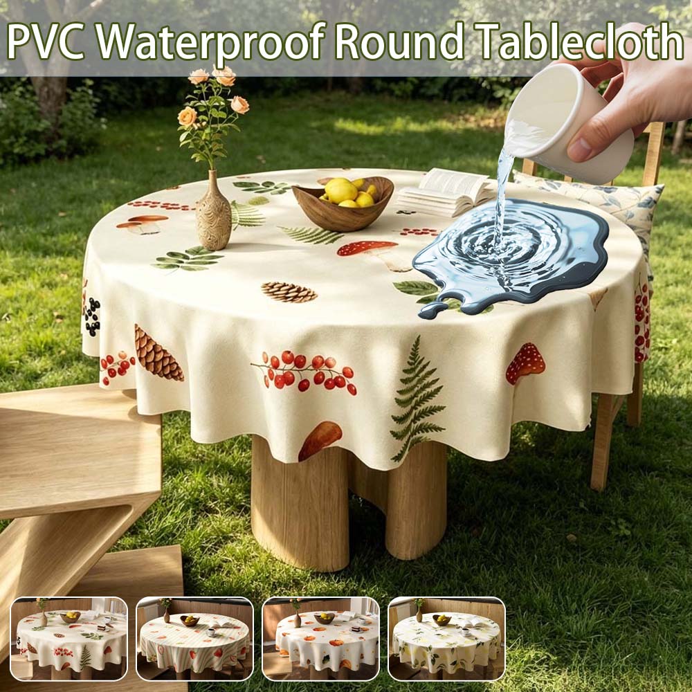 Outdoor Furniture Year Round - Yeniden kullanılabilir PVC Yuvarlak Masa Örtüsü