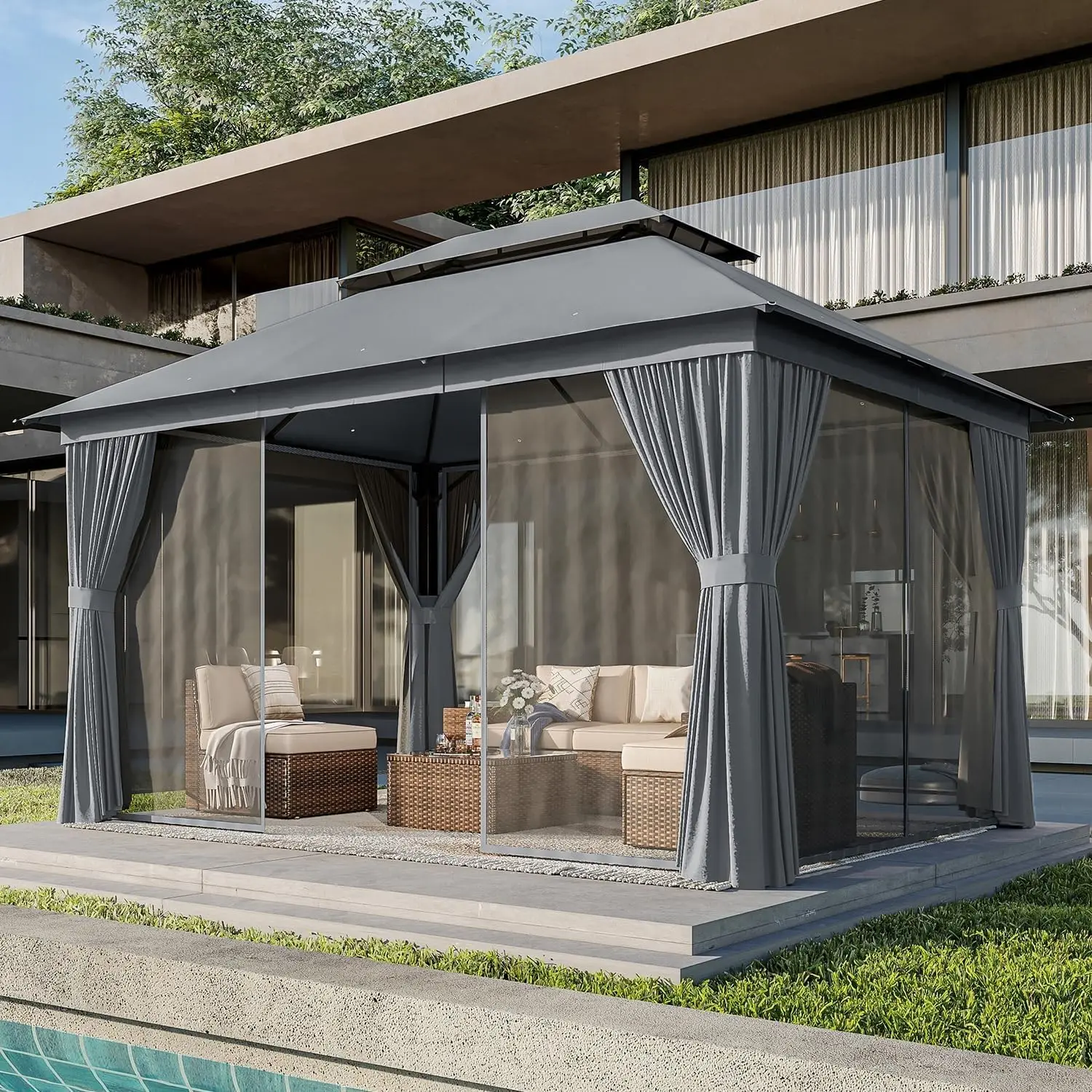 Veranda için 10x12 Açık Hava Ç - Outdoor Furniture Gazebo incelemesi ve fiyatı