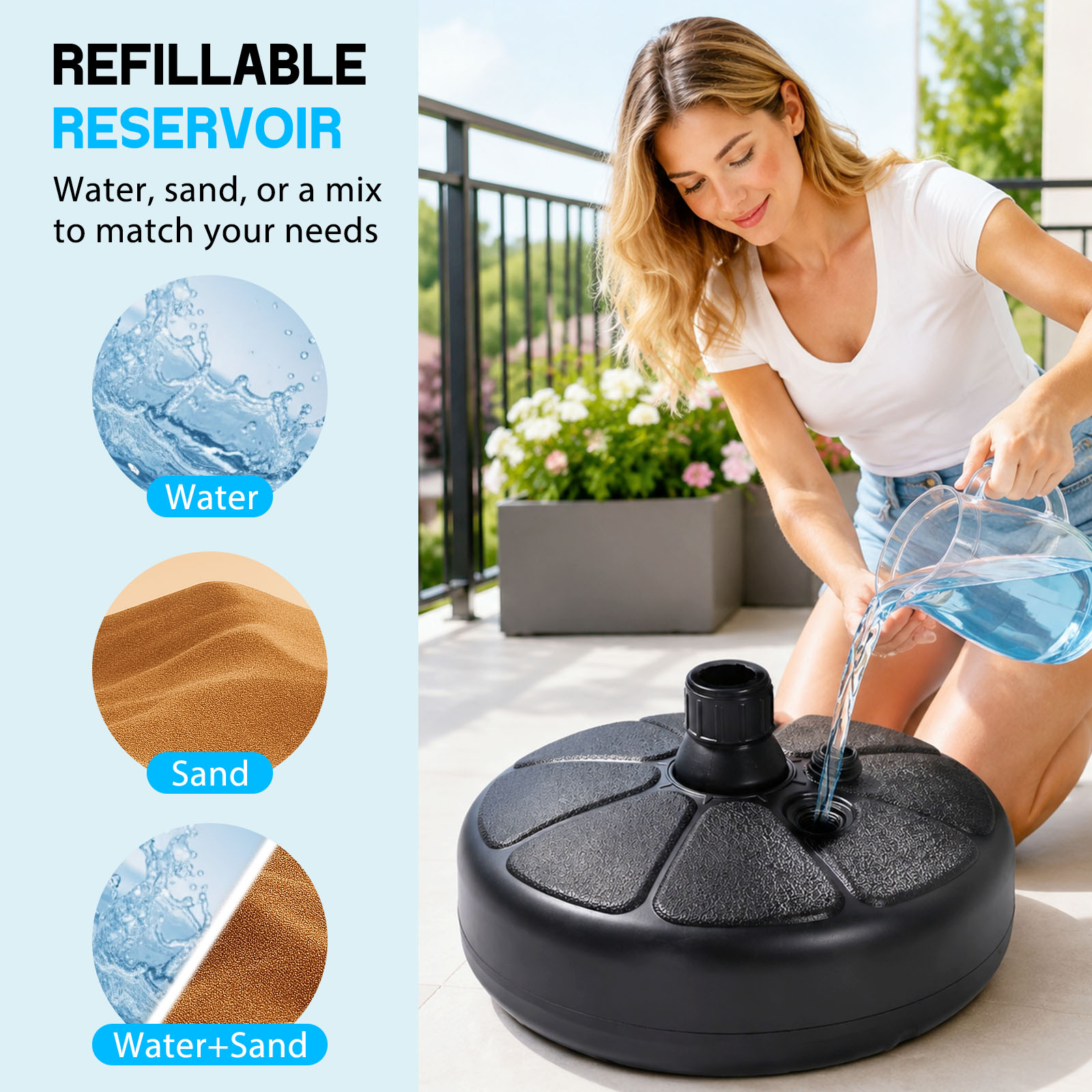 26lbs Doldurulabilir Su ve Kum - Outdoor Furniture Umbrella incelemesi ve fiyatı