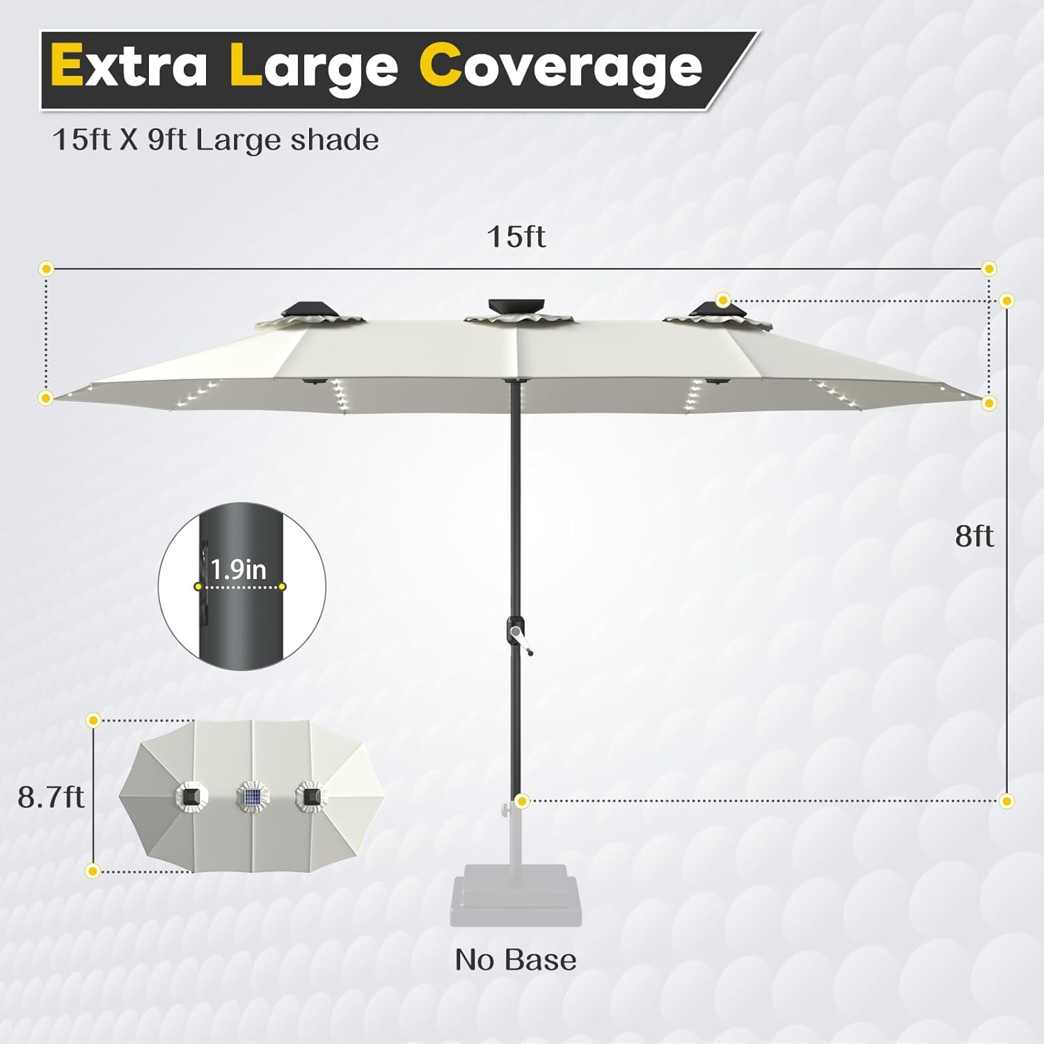 15ft Dikdörtgen Bahçe Şemsiyes - Outdoor Furniture Umbrella incelemesi ve fiyatı