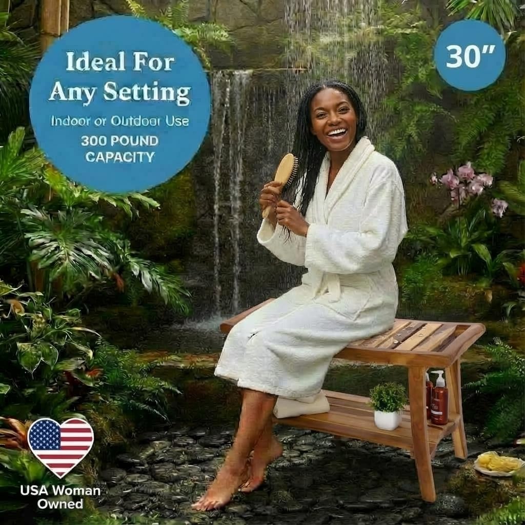 Tik ağacı duş bankı, spa banyo - Outdoor Furniture Bench incelemesi ve fiyatı