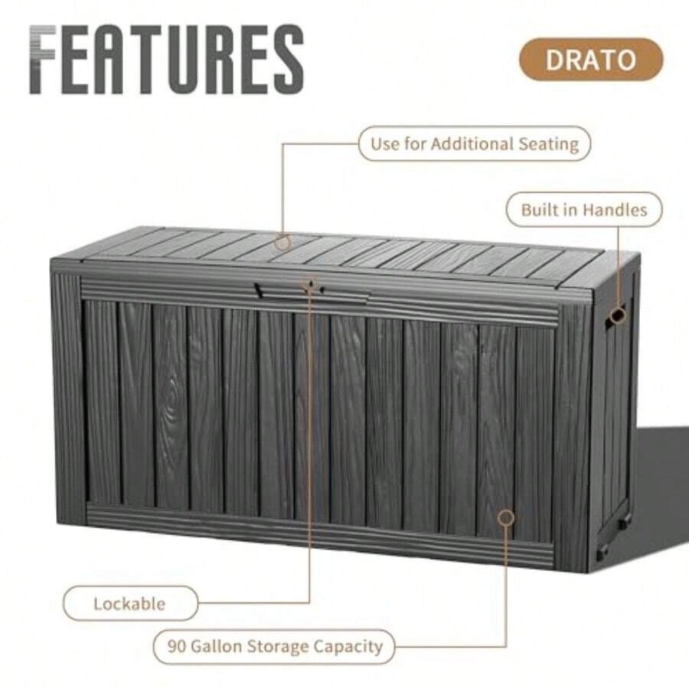 90 Galonluk Dış Mekan Saklama  - Outdoor Furniture Resin incelemesi ve fiyatı
